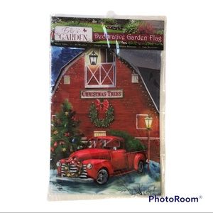 Erins Garden Christmas Tree Farm Decorative Garden Flag NWT